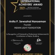 Indian Achievers Award voor Anita Sewsahai en ILF