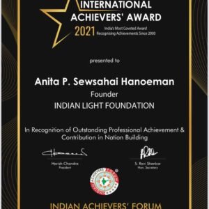 Indian Achievers Award voor Anita Sewsahai en ILF